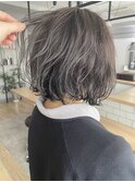 【三ツ井純】ニュアンスボブパーマ 透明感カラー グレージュ