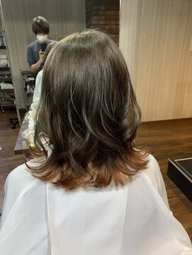 ディッシュ 五反田(dish) 夏インナーカラー☆オレンジ、韓国風ヘア☆五反田　美容院