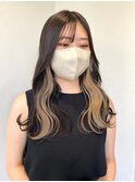 インナーカラーイヤリングカラーブリーチ髪質改善トリートメント