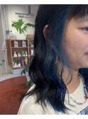 イヤリングカラー　ブルー　奈良　西大寺