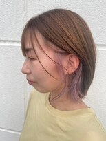 ヘアーデザイン ラクーナ(hair design La cuna) インナーカラー/イヤリングカラー透明感パープル/ピンクアッシュ