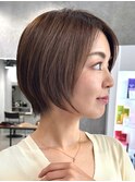 30代40代50代　大人女性/前髪ありショートボブ/ショートヘア