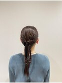 編み下ろしアレンジ/結婚式お呼ばれヘア/フィッシュボーン