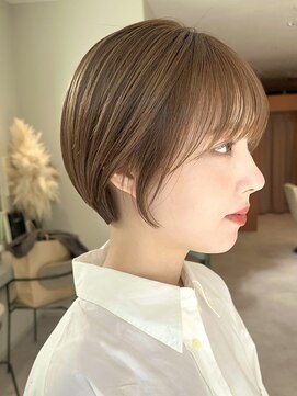 ノラ ギンザ(NORA GINZA) 顔まわりレイヤー黒髪ショート前髪ありモードうざバング丸み