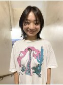 ワイドバングのレイヤーボブ