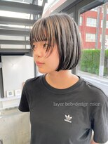 ヘアー アイス 御器所本店(HAIR ICI)&nbsp;20代30代ミニボブデザインカラー小顔美肌ストレート丸み
