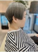 本八幡×グレイカラー×ミニボブ×白髪を活かす