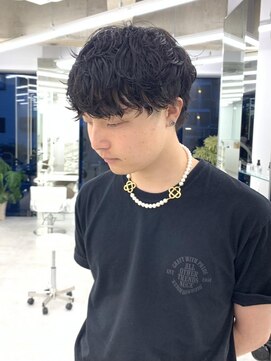 ブラウン(Brown) シャドウパーマ/メンズパーマ/ウェットヘア