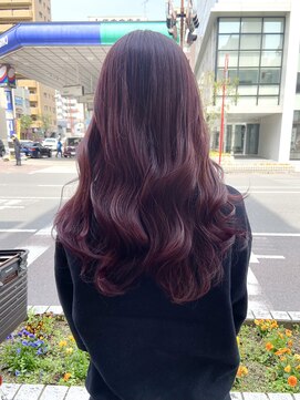 ボアップ 京橋店(boappu) #カシスカラー#ロングヘア#巻き髪#ピンクカラー