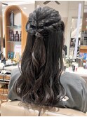ハーフアップ/あみおろし/ダウンスタイル/入学式ヘア/結婚式