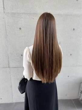 アチーブティルスマートサロン 豊川末広通店(achieve till Smart Salon) ハイトーンブラウンベージュ ツヤ髪スーパーストレートロング
