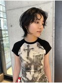 黒髪/個性的/オシャレ/ウルフショートカット/パーマ風