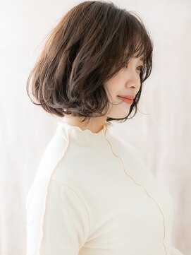 カバーヘア ブリス 北浦和(COVER HAIR bliss) 暗めカラーチャコールグレー小顔ボブパーマY北浦和20代30代40代