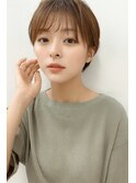 earthショートレイヤーボブミルクティー丸みショートボブ