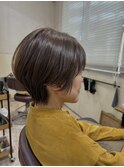 カーキベージュ/くびれショート/シャギー