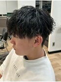 横浜シャドウパーマ緩めスパイラルパーマ波巻きパーマッシュ30代