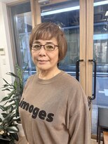 クレス 新宿御苑前(cresc)&nbsp;白髪ぼかしショートヘア♪ 40代/50代/60代/白髪染め