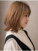 ブリーチなしコーラルベージュクラゲウルフカットW大宮20代30代