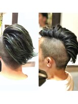 オムヘアーバイグルーマーズ(HOMME HAIR by GROOMER/S)&nbsp;#降谷建志風#ハイトーン#ブリーチ#グリーン.hommehair2nd櫻井