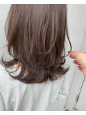 外ハネミディアム/ヘルシーレイヤーで無造作ロブ/10代20代人気◎