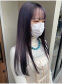 ブリーチ☆パープルカラー ロングヘア 艶カラー ハイトーン/城倉