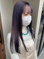 ヘアー アイス ルーチェ(HAIR ICI LUCE) ブリーチ☆パープルカラー ロングヘア 艶カラー ハイトーン/城倉