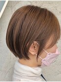 丸みショートボブ×しっとりブラウン