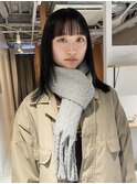 【中澤彩乃】フルバング顔まわりウルフレイヤーダークグレージュ