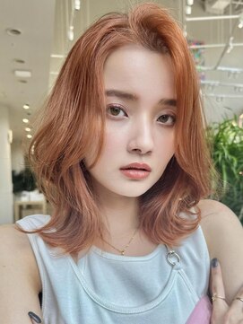 ミンクス 銀座店(MINX) 色気くびれミディデザインカラー斜めバング