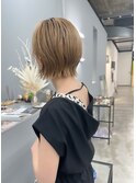 ショートレイヤー+ハイトンベージュ