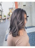 切りっぱなしボブ エアリーロング 美髪ピンクブラウン