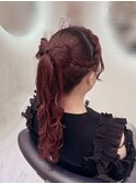 立体リボンポニーテール/梅田ヘアセット