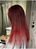 【ケアブリーチで作るレッドスタイル】