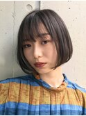 ショートボブ/ウェットヘア/デザインカラー/銀座/30代/40代