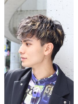 ネイビー(NAVY) フロントバウンドシャドウパーマ ハイライト