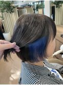 ブルーのイヤリングカラー透明感カラーグレージュカラー
