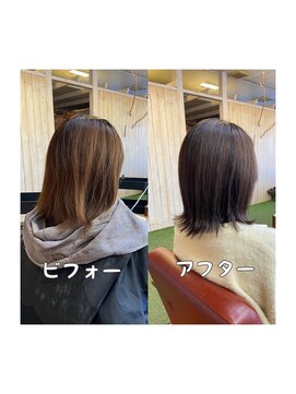 スミカ(sumica) #外ハネ　 #グレージュ　#白髪ぼかし