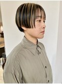 20代30代40代ストレートボブハイライト立体感ブリーチ透明感