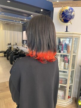 コワファースト 大分(COIFF1RST) フォックスカラー!オレンジブラックの裾カラー