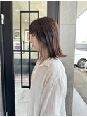 インナーカラー×切りっぱなしロブ