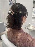 結婚式お呼ばれヘア/ハーフアップ/ヘアアレンジ