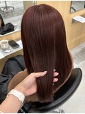 カシスレッド暖色カラーレイヤーカット