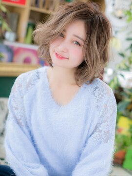 カバーヘア ブリス 川口(COVER HAIR bliss) 外国人風ハイライト根元パーマこなれボブレイヤーc7川口10代20代