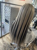 ジュエル アンド バービー(Jewel&Barbie) 【専門店】ダブルカラーインナー黒ローライト髪質改善ストレート