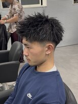 ガオプロデュースバイレボ(gao produced by revo)&nbsp;スパイキーショートフェードカット刈り上げツーブロック短髪黒髪