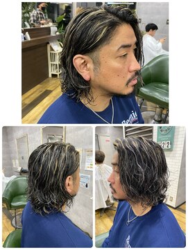 アッベリーレ(A'bbellire) メンズロング、パーマハイライトスタイル！