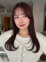 ガーデンヨコハマ(GARDEN YOKOHAMA)&nbsp;大人ガーリー ココアブラウン ハッシュカット ワインレッド