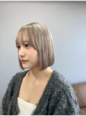 ホワイトベージュボブ