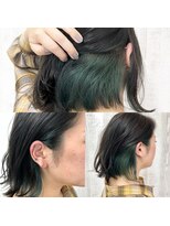 ラッズプラスエイチ(Lads+h)&nbsp;【Lads+h 】内側1回ブリーチ+インナーエメラルドグリーン