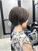 30代40代50代/丸みショート/クビレ/前髪あり/ブラウン/表参道